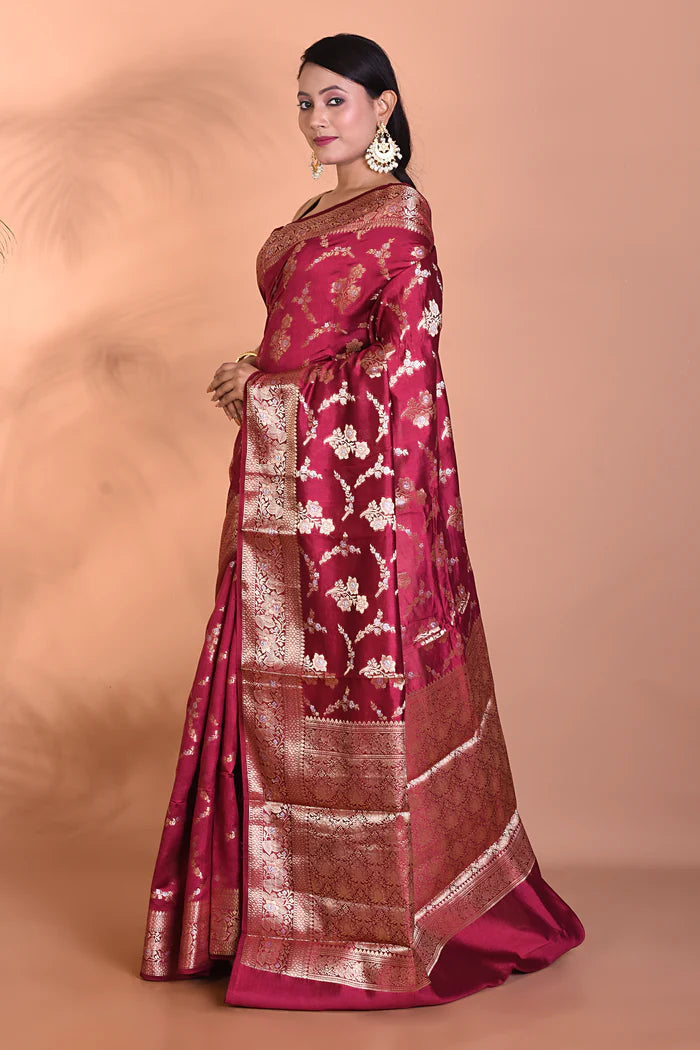 Pure Wine Chiniya Silk Saree - Keya Seth Exclusive