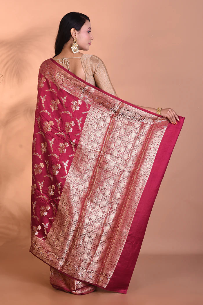 Pure Wine Chiniya Silk Saree - Keya Seth Exclusive