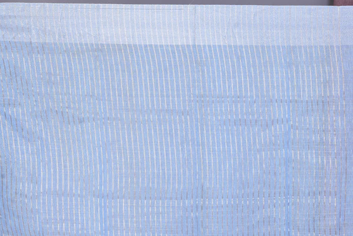 Sky Blue Blended Silk Saree with ThreadWorks - Keya Seth Exclusive