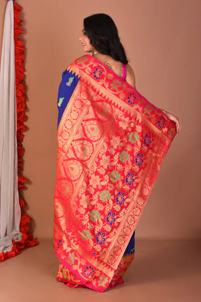 Blue Blended Paithani Silk Saree - Keya Seth Exclusive