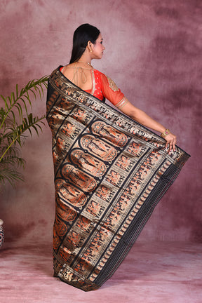 Elegant Black Pure Baluchari Saree - Keya Seth Exclusive