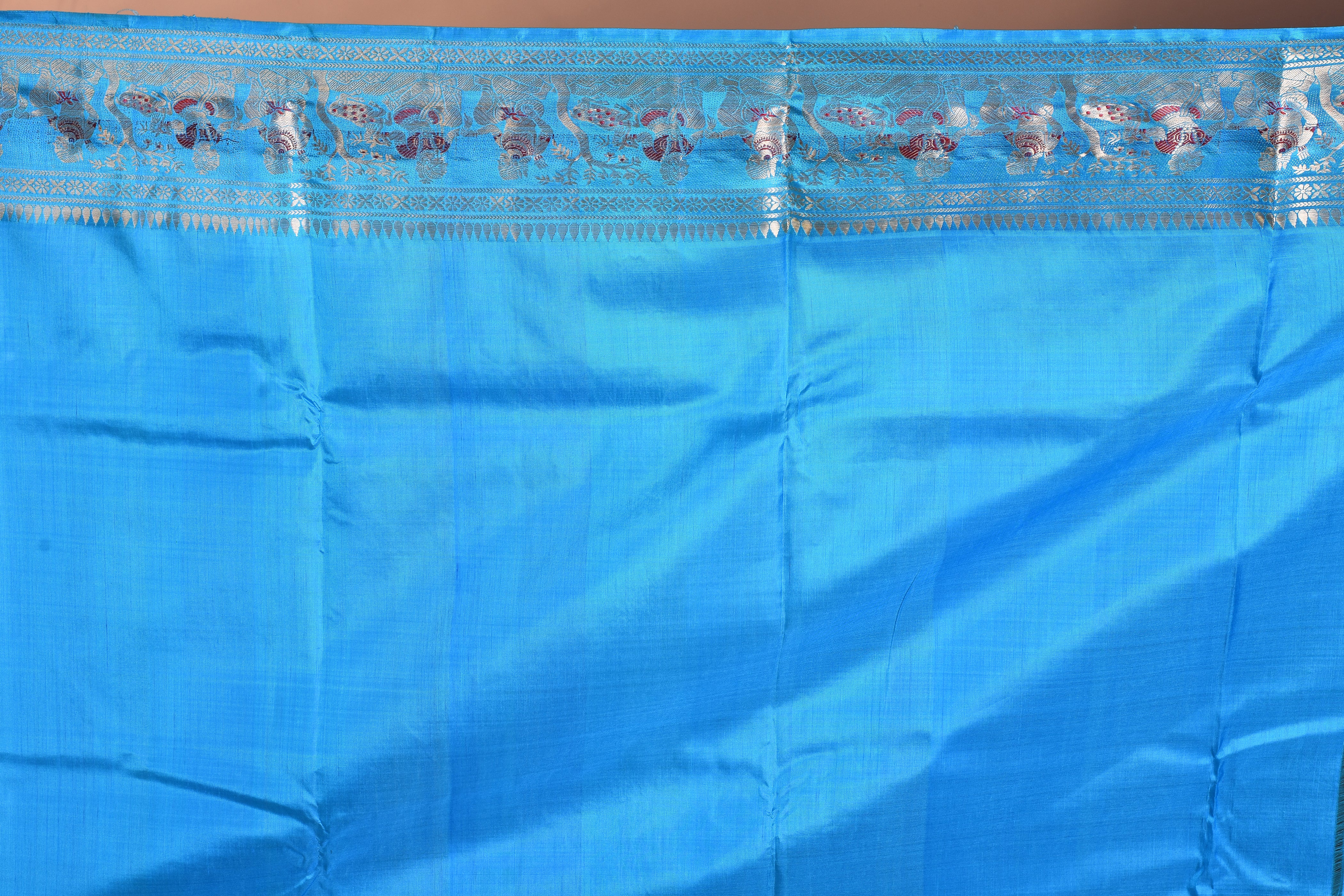 Blue Baluchari Pure Silk Saree - Keya Seth Exclusive