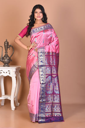 Elegant Light Pink Pure Baluchari Saree - Keya Seth Exclusive