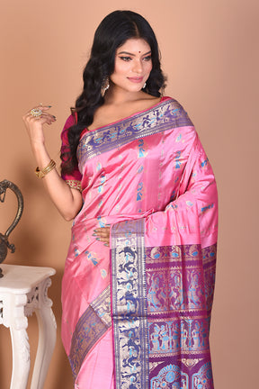 Elegant Light Pink Pure Baluchari Saree - Keya Seth Exclusive