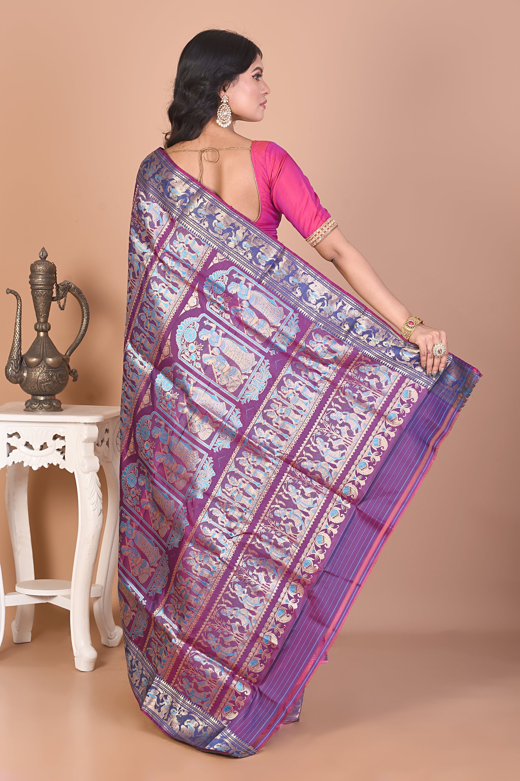 Elegant Light Pink Pure Baluchari Saree - Keya Seth Exclusive