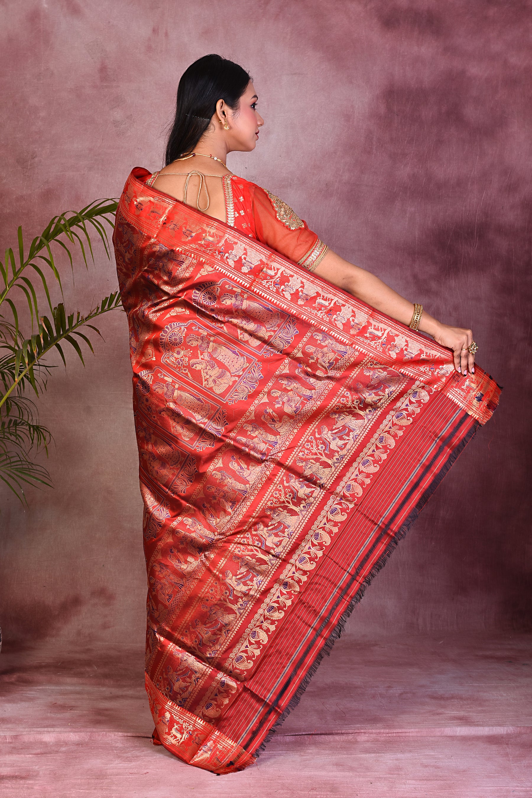 Elegant Grey Pure Baluchari Saree - Keya Seth Exclusive