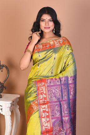 Elegant Green Pure Baluchari Saree - Keya Seth Exclusive