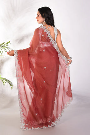 Fancy Brown Jimmy Choo Saree - Keya Seth Exclusive