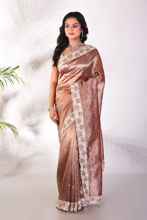 Fancy Brown Jimmy Choo Saree - Keya Seth Exclusive
