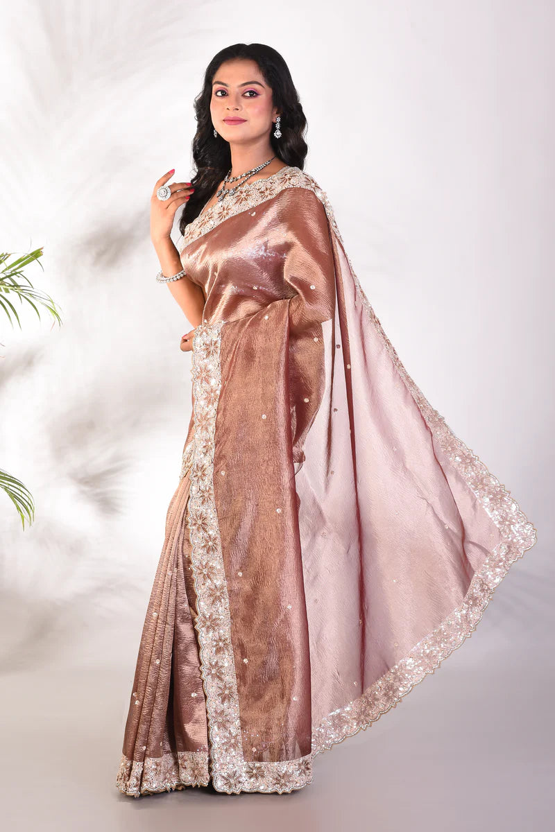 Fancy Brown Jimmy Choo Saree - Keya Seth Exclusive