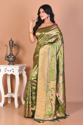 Green Dupion Silk Saree - Keya Seth Exclusive