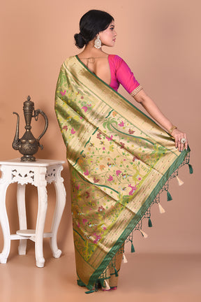 Green Dupion Silk Saree - Keya Seth Exclusive