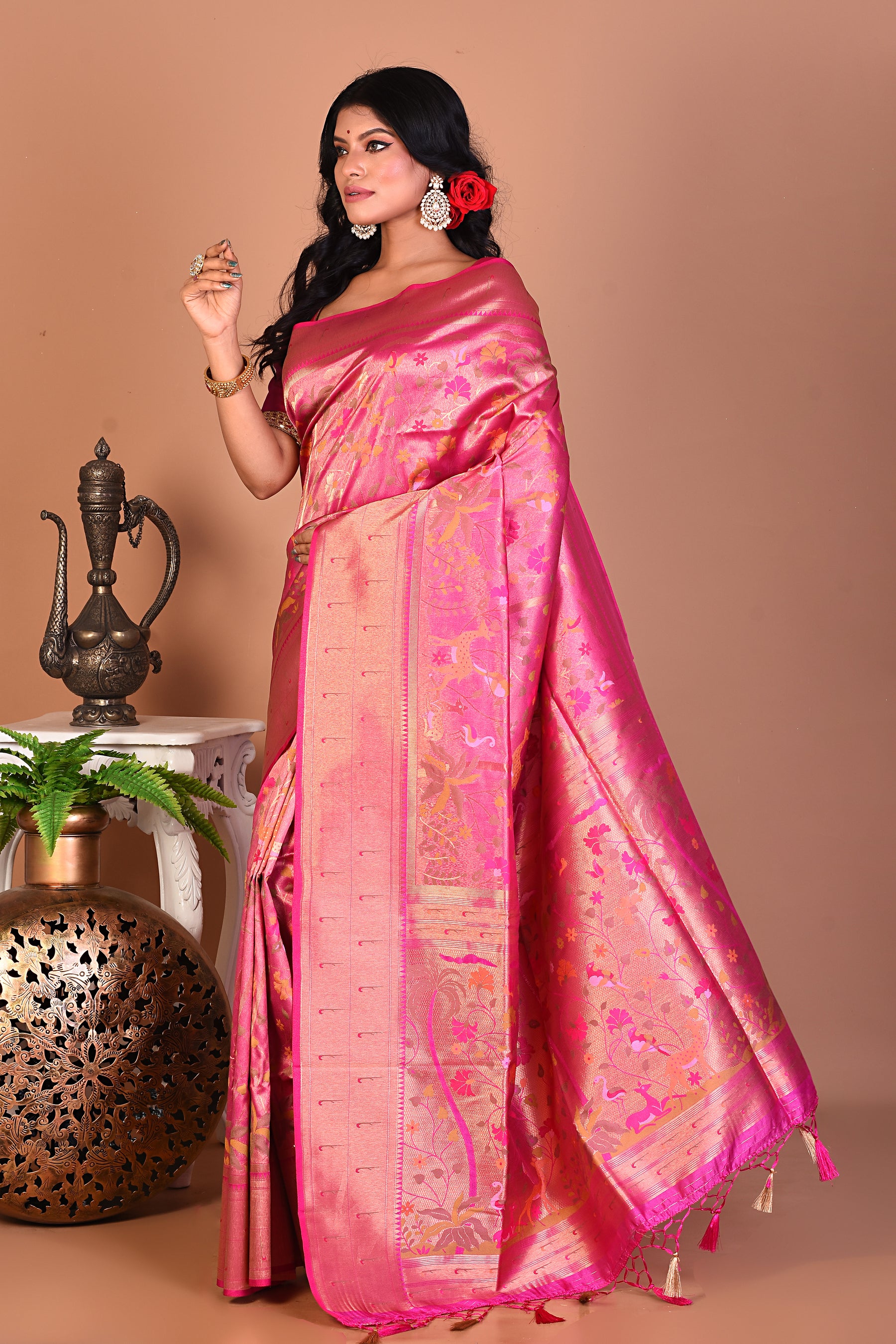 Pink Art Silk saree - Keya Seth Exclusive