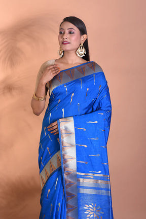 Blue Dupion Silk Saree - Keya Seth Exclusive