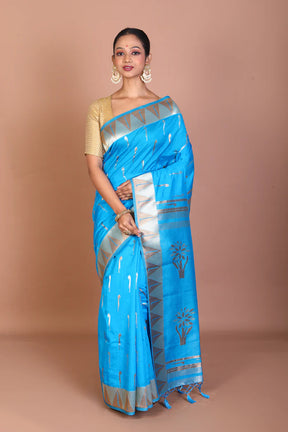 Blue Blended Dupion Silk Saree - Keya Seth Exclusive