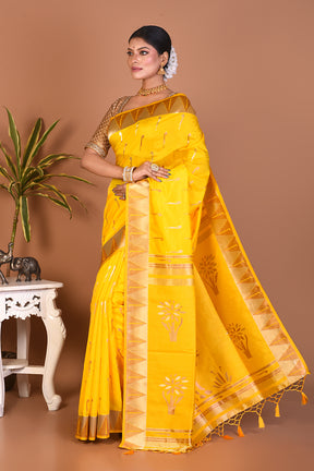 Yellow Blended Dola Silk Saree - Keya Seth Exclusive