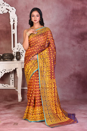 Beautiful Brown Jamdani Saree - Keya Seth Exclusive