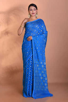 Blue Jamdani Saree - Keya Seth Exclusive
