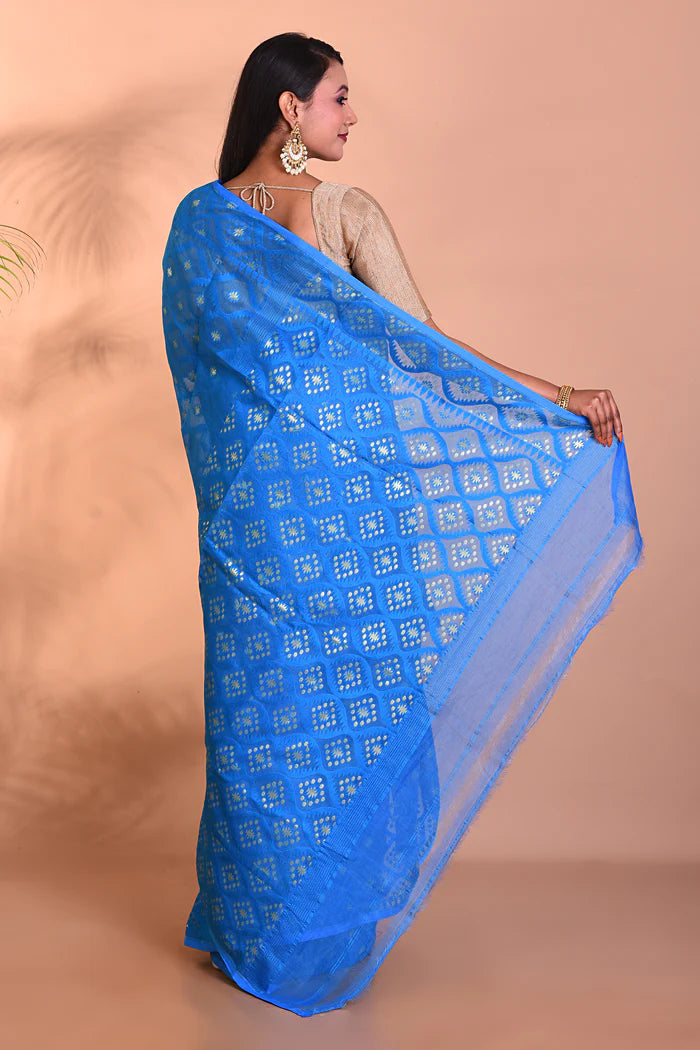 Blue Jamdani Saree - Keya Seth Exclusive