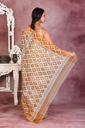 Elegant Brown Jamdani Saree - Keya Seth Exclusive