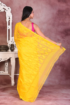 Yellow Soft Jamdani Saree - Keya Seth Exclusive