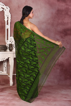 Black and Green Jamdani Saree - Keya Seth Exclusive