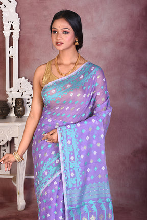 Beautiful Mauve Jamdani Saree - Keya Seth Exclusive