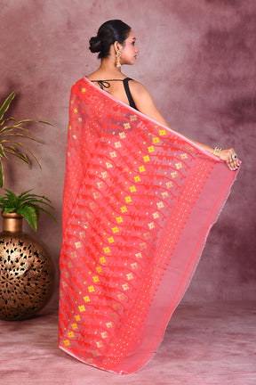 Lightweight Red Jamdani Saree - Keya Seth Exclusive