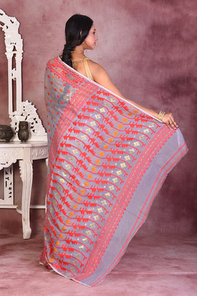 Beautiful Grey Jamdani Saree - Keya Seth Exclusive