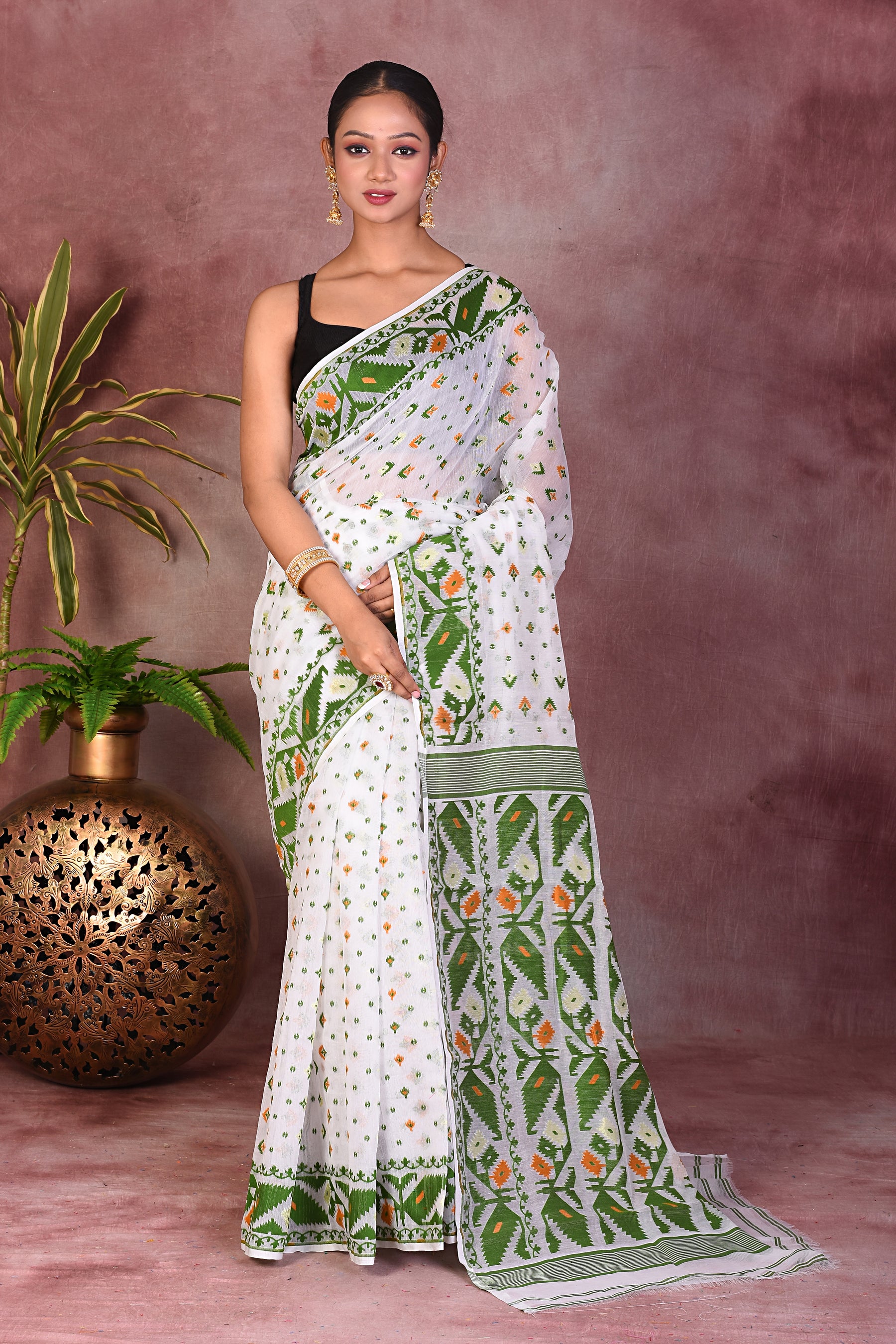 White Jamdani Saree - Keya Seth Exclusive