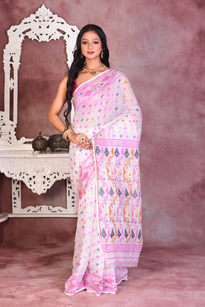 White Soft Jamdani Saree - Keya Seth Exclusive