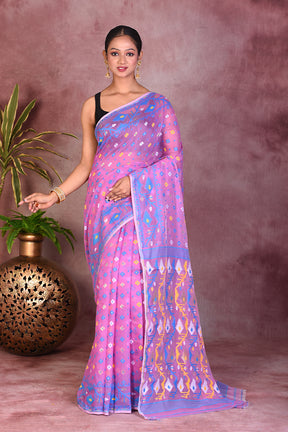 Lightweight Mauve Jamdani Saree - Keya Seth Exclusive