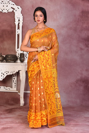 Bright Yellow Jamdani Saree - Keya Seth Exclusive