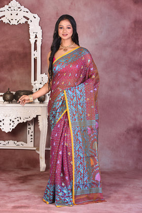 Purple Dual Tone Soft Jamdani Saree - Keya Seth Exclusive