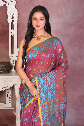 Purple Dual Tone Soft Jamdani Saree - Keya Seth Exclusive