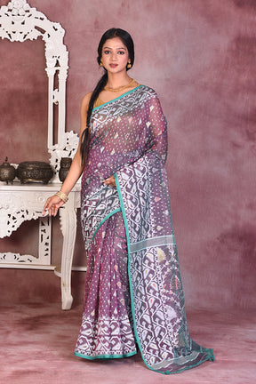 Beautiful Purple Jamdani Saree - Keya Seth Exclusive