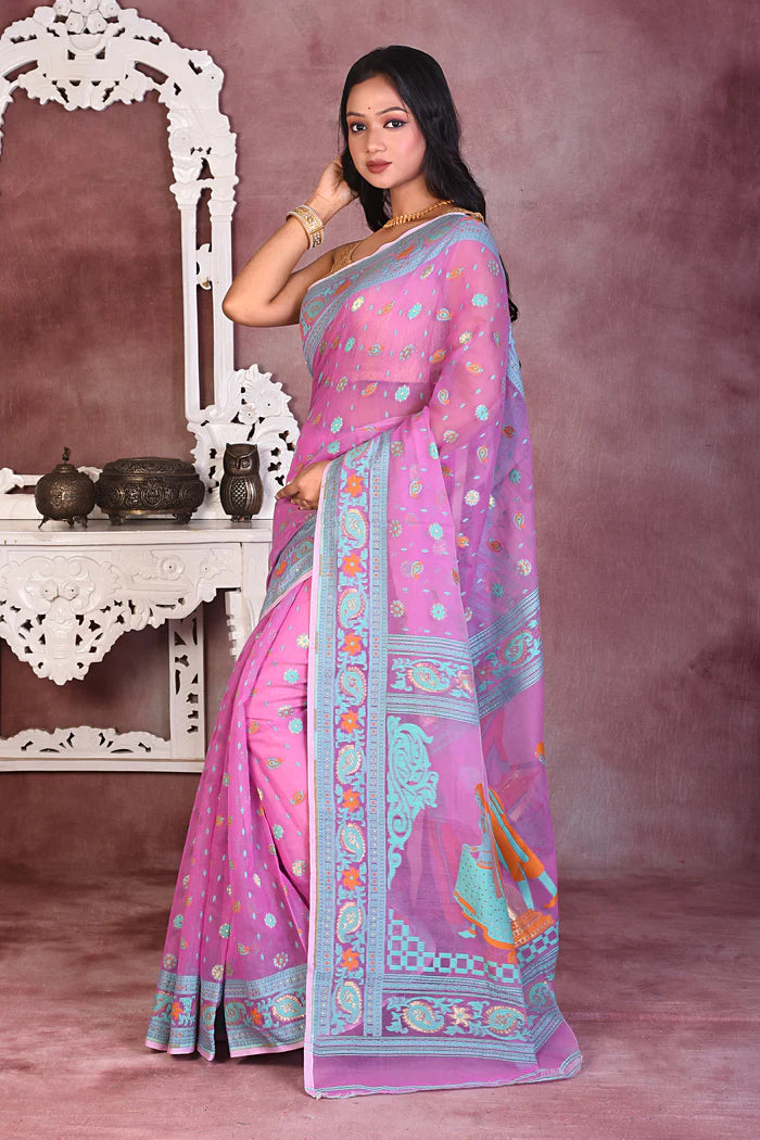 Beautiful Pink Jamdani Saree - Keya Seth Exclusive
