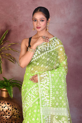 Light Green Jamdani Saree - Keya Seth Exclusive