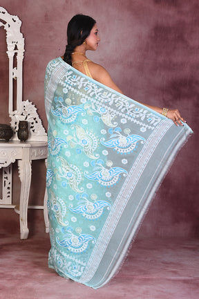 Sea Green Jamdani Saree - Keya Seth Exclusive