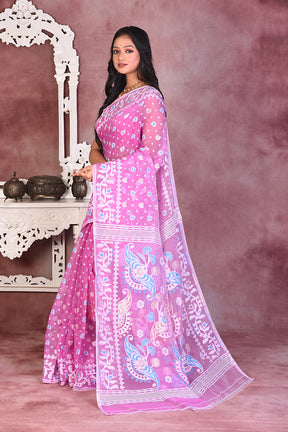 Pink Soft Jamdani Saree - Keya Seth Exclusive