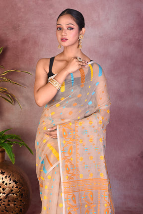 Beautiful Beige Jamdani Saree - Keya Seth Exclusive