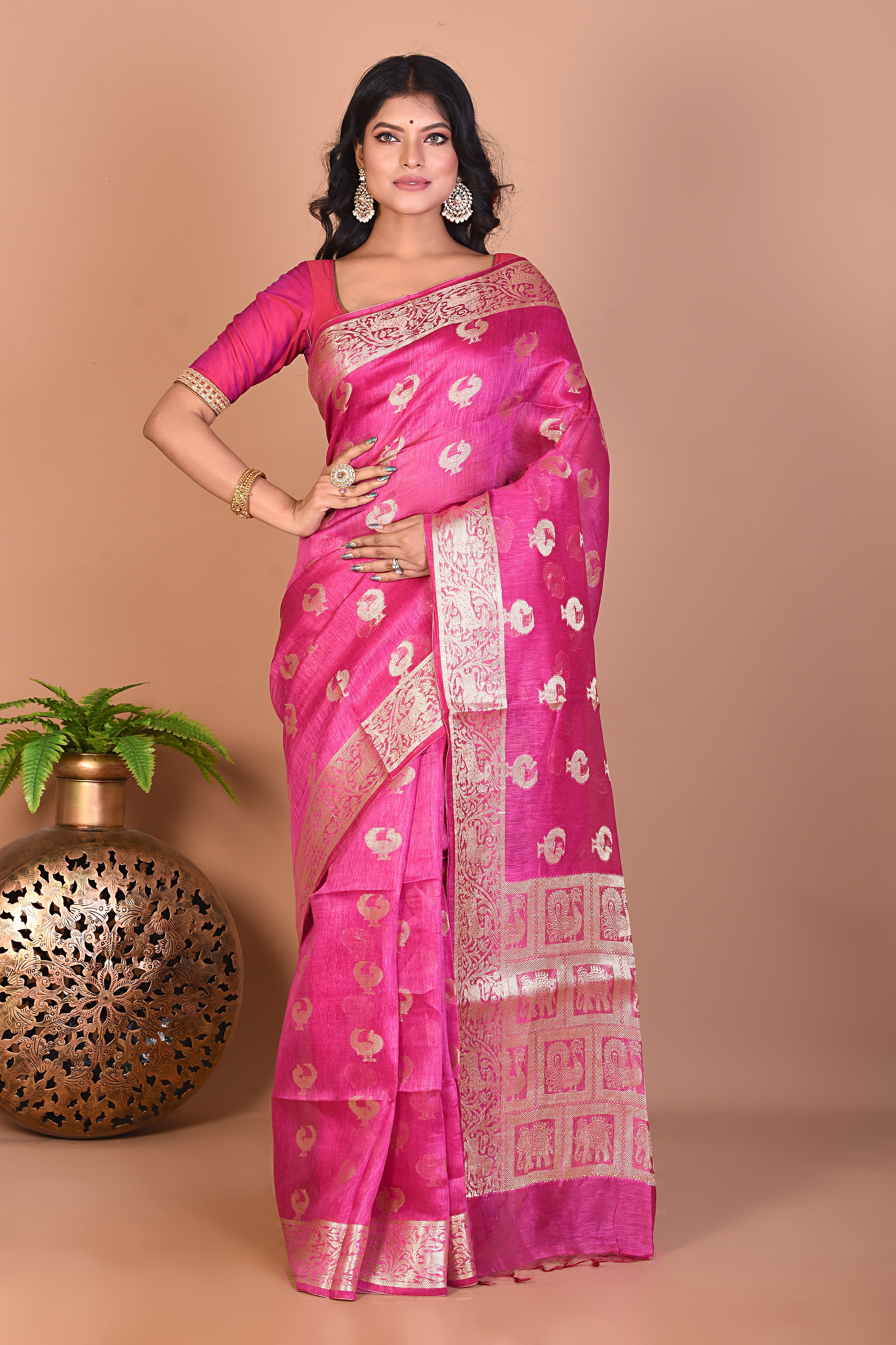 Pink Art Silk Saree - Keya Seth Exclusive