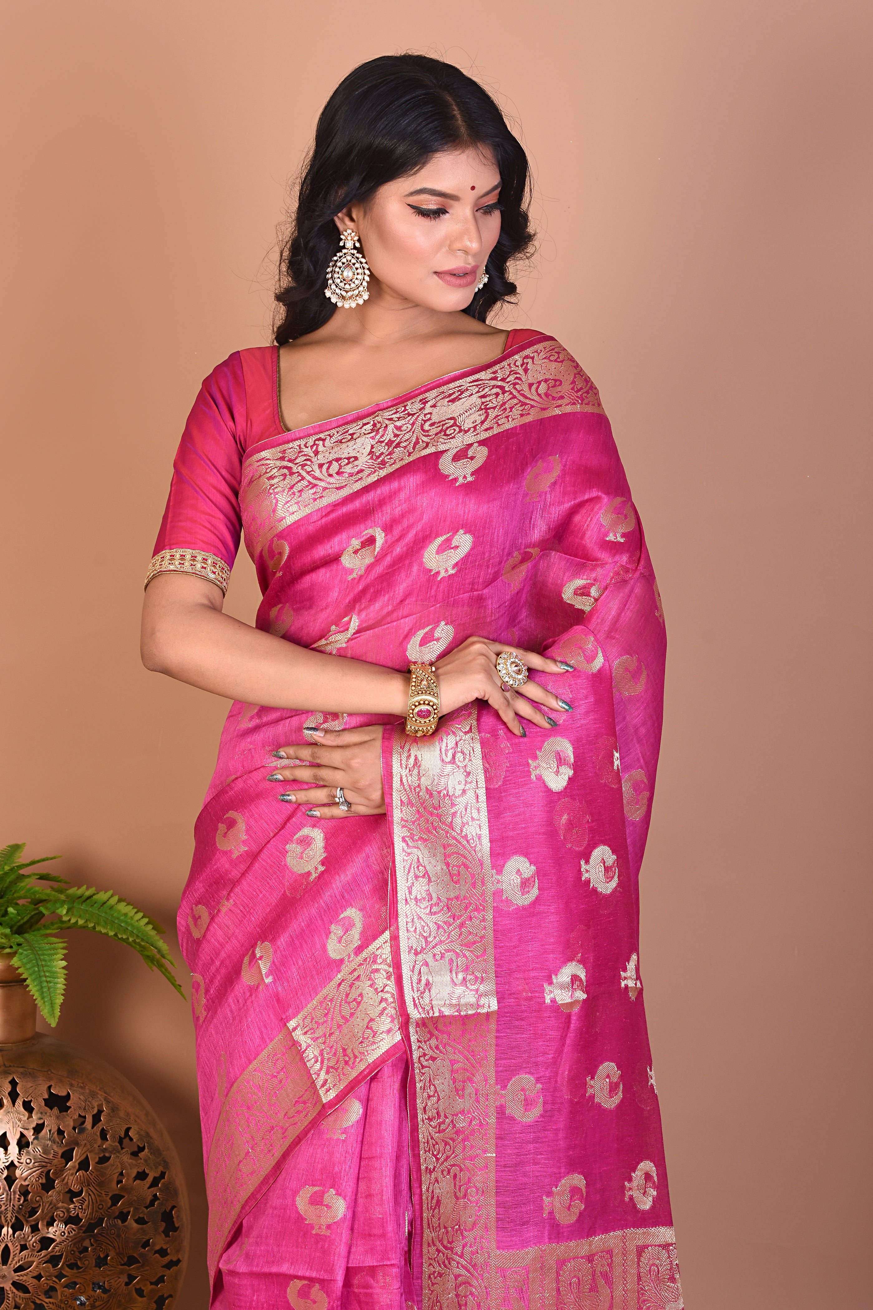 Pink Art Silk Saree - Keya Seth Exclusive