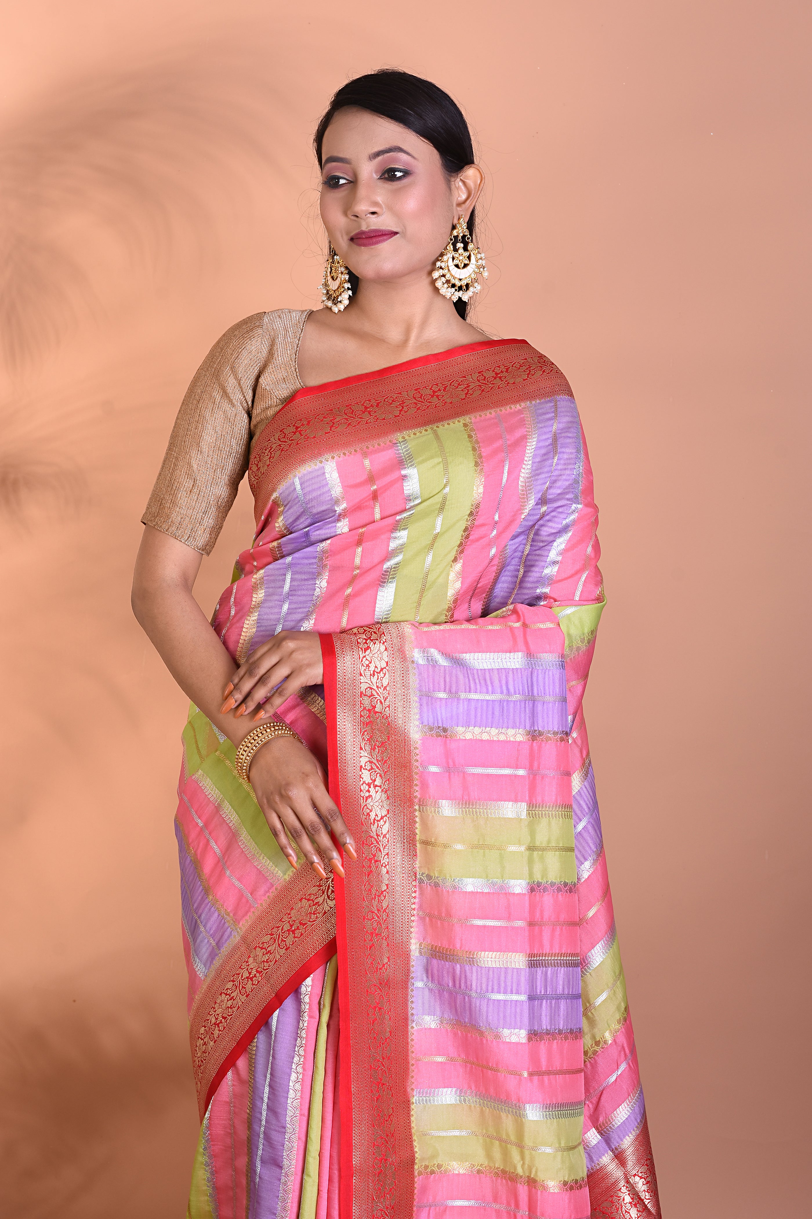 Multicolored Chanderi Silk Saree - Keya Seth Exclusive