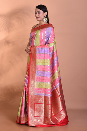 Multicolored Chanderi Silk Saree - Keya Seth Exclusive