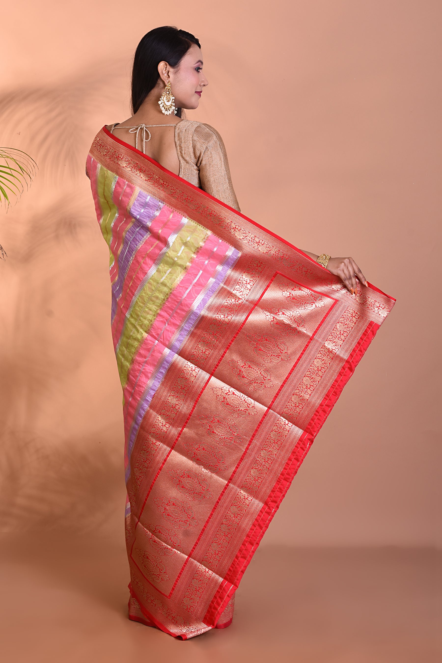 Multicolored Chanderi Silk Saree - Keya Seth Exclusive