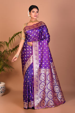 Lightweight Lilac Banarasi Saree - Keya Seth Exclusive