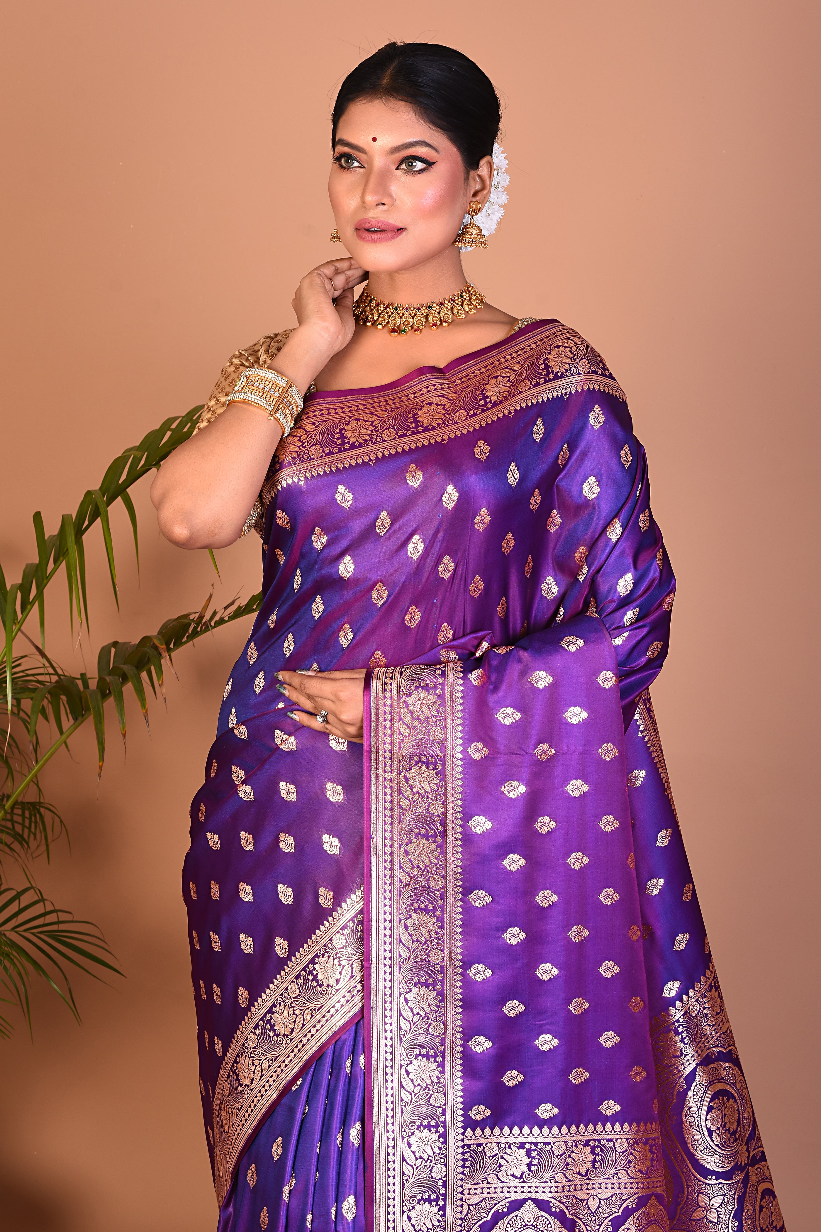 Lightweight Lilac Banarasi Saree - Keya Seth Exclusive