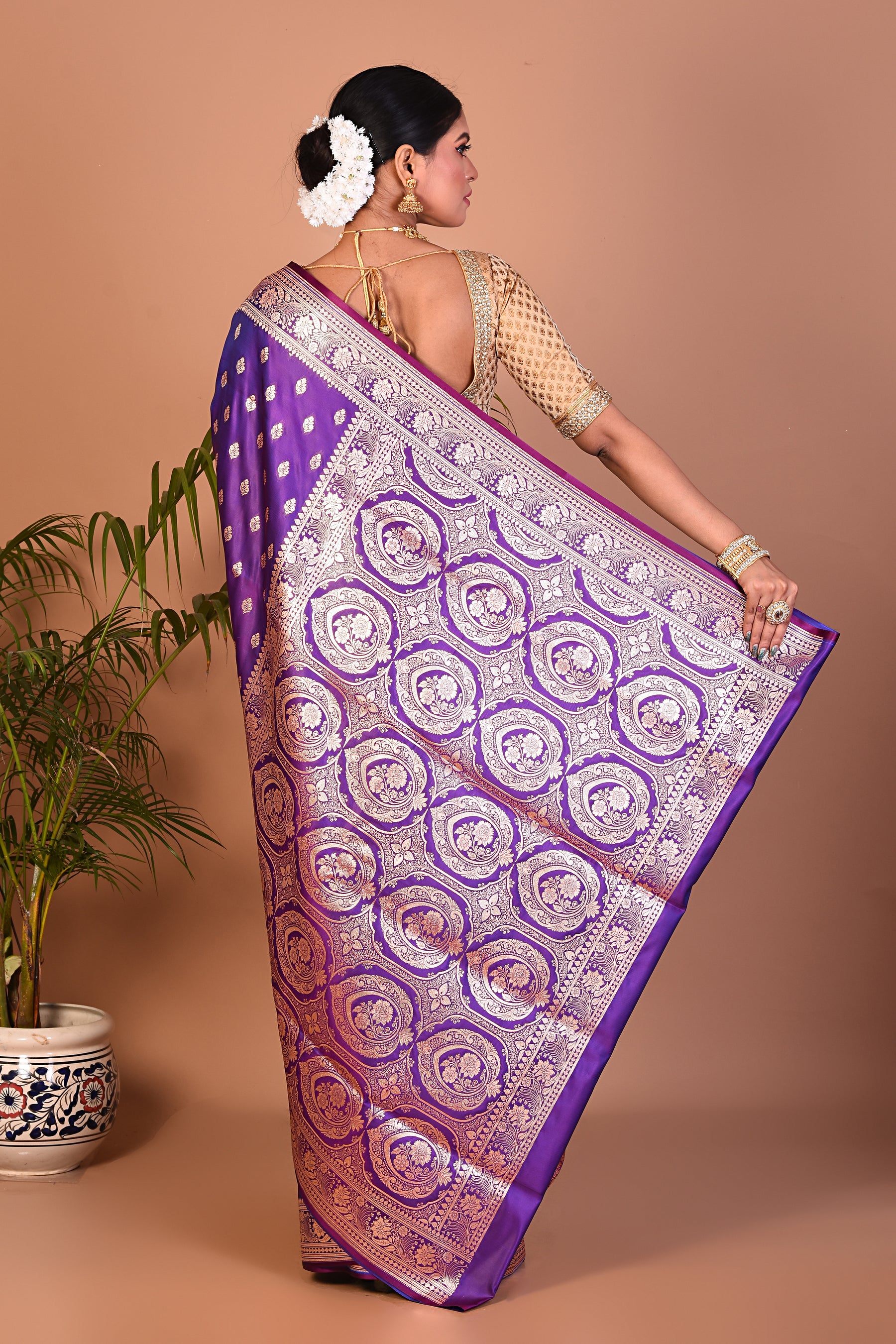 Lightweight Lilac Banarasi Saree - Keya Seth Exclusive