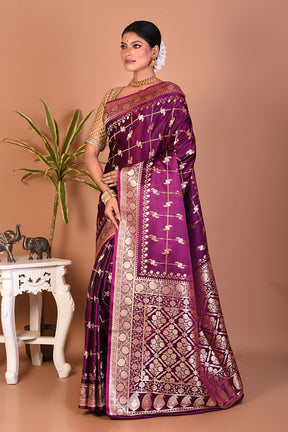 Gorgeous Purple Banarasi Saree - Keya Seth Exclusive